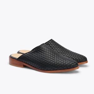 Nisolo Black Woven Slip-On Loafers
